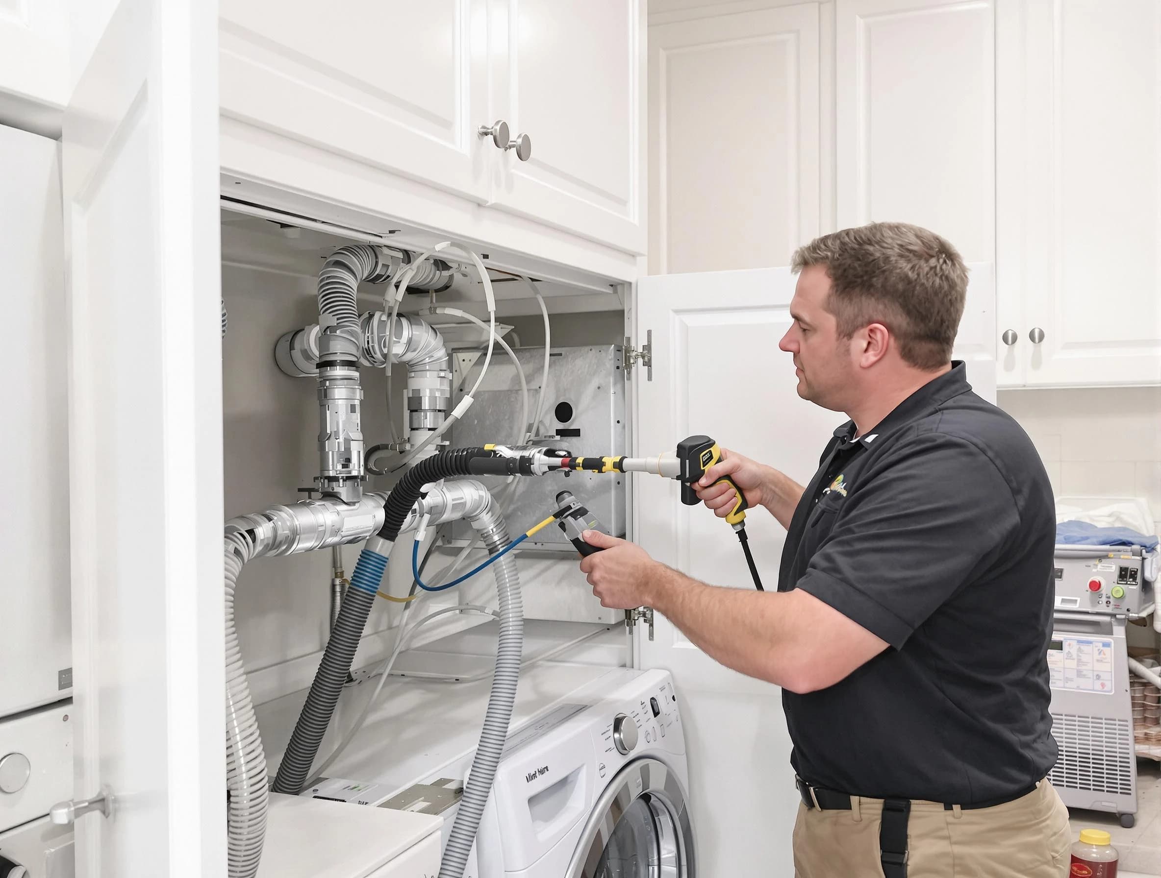Mount Pleasant Dryer Vent Cleaning professional removing severe blockage from a clogged dryer vent in Mount Pleasant