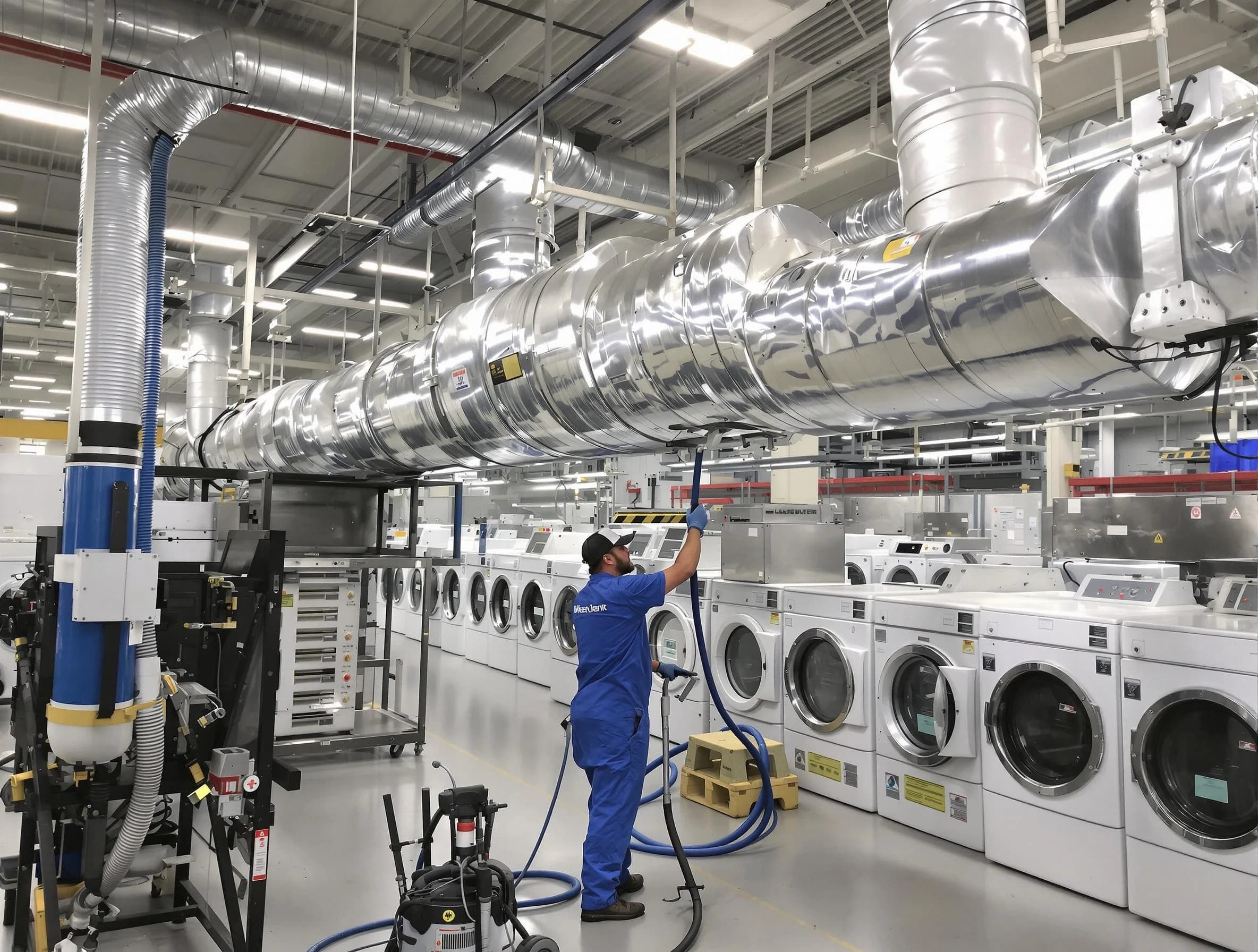 Mount Pleasant Dryer Vent Cleaning team performing heavy-duty industrial dryer vent cleaning in Mount Pleasant