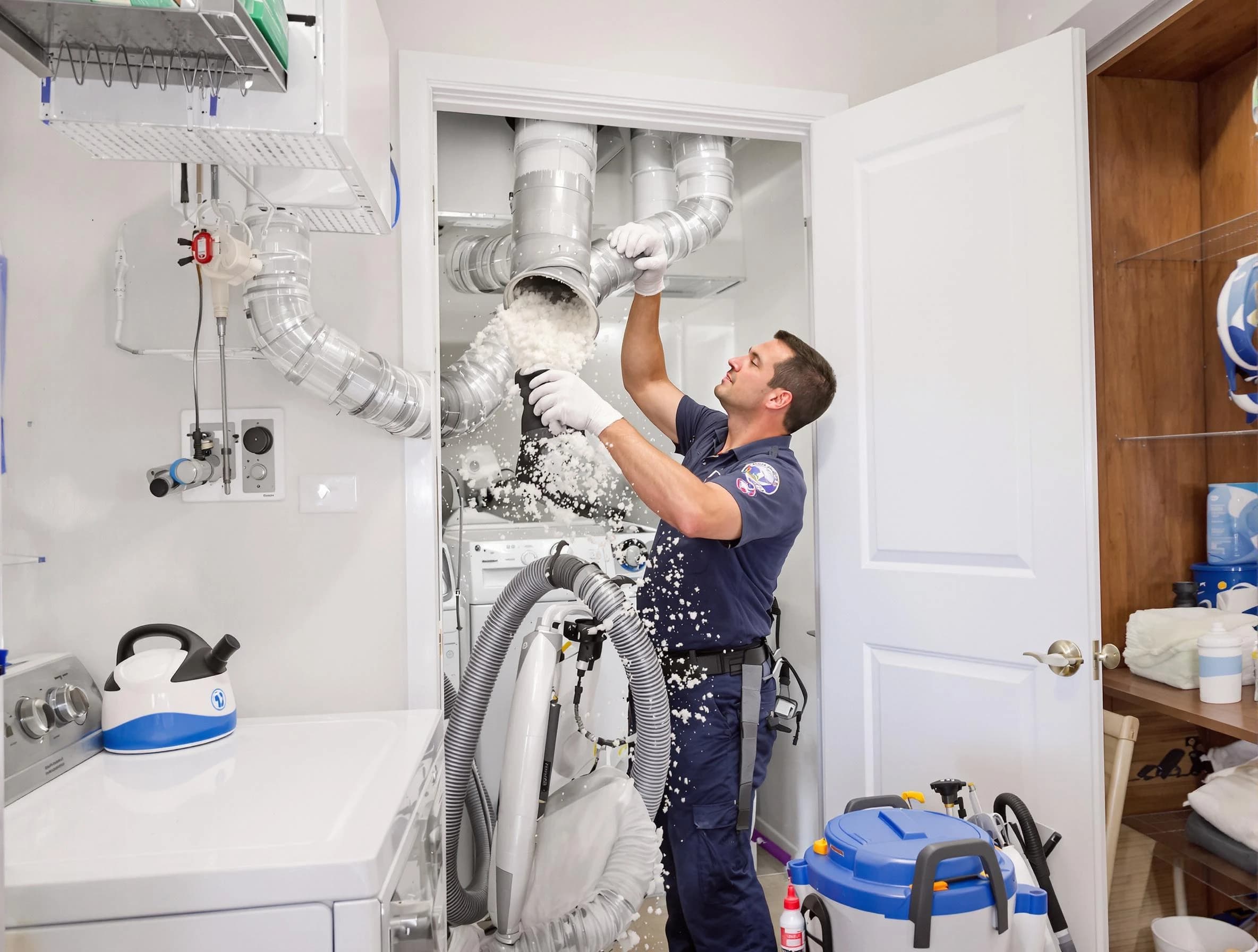 Mount Pleasant Dryer Vent Cleaning technician delivering thorough residential dryer vent cleaning service in Mount Pleasant